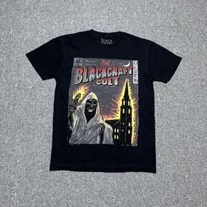 BlackCraft Cult T Shirt Black Grim Reaper Burning Church Occult Goth Tee